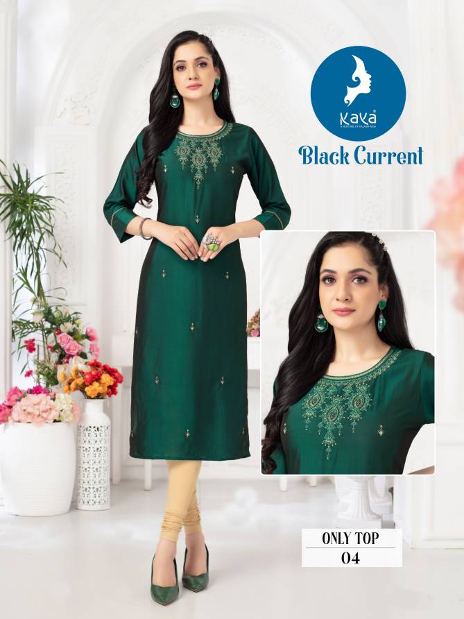 Black Current By Kaya Viscose Silk Kurti Wholesale Shop In Surat